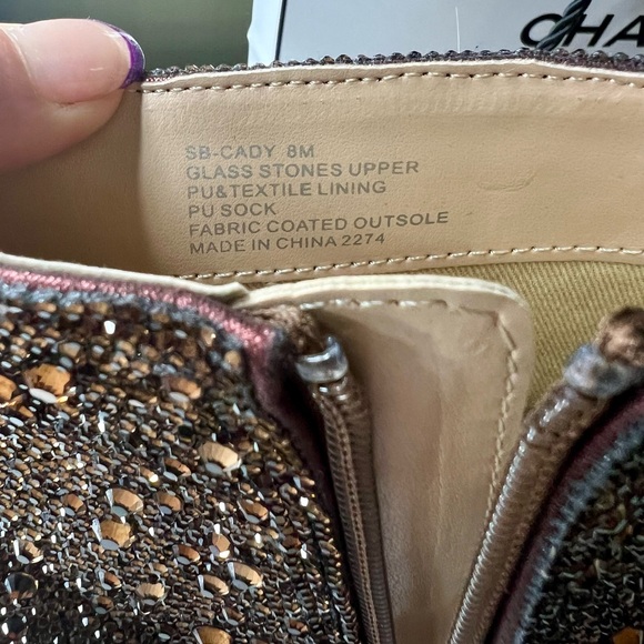 Brown Rhinestone Betsey Johnson ‘Cady’ boots - Picture 7 of 8